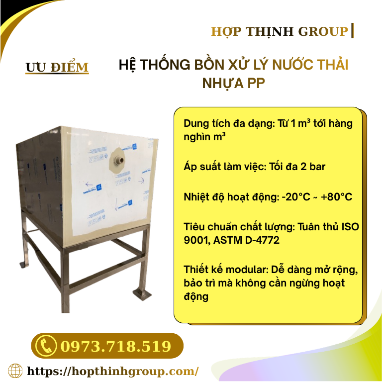 Hệ Thống Bồn Xử Lý Nước Thải Nhựa PP