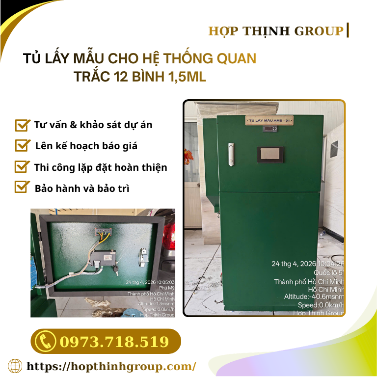 TỦ LẤY MẪU CHO HỆ THỐNG QUAN TRẮC 12 BÌNH 1,5ML