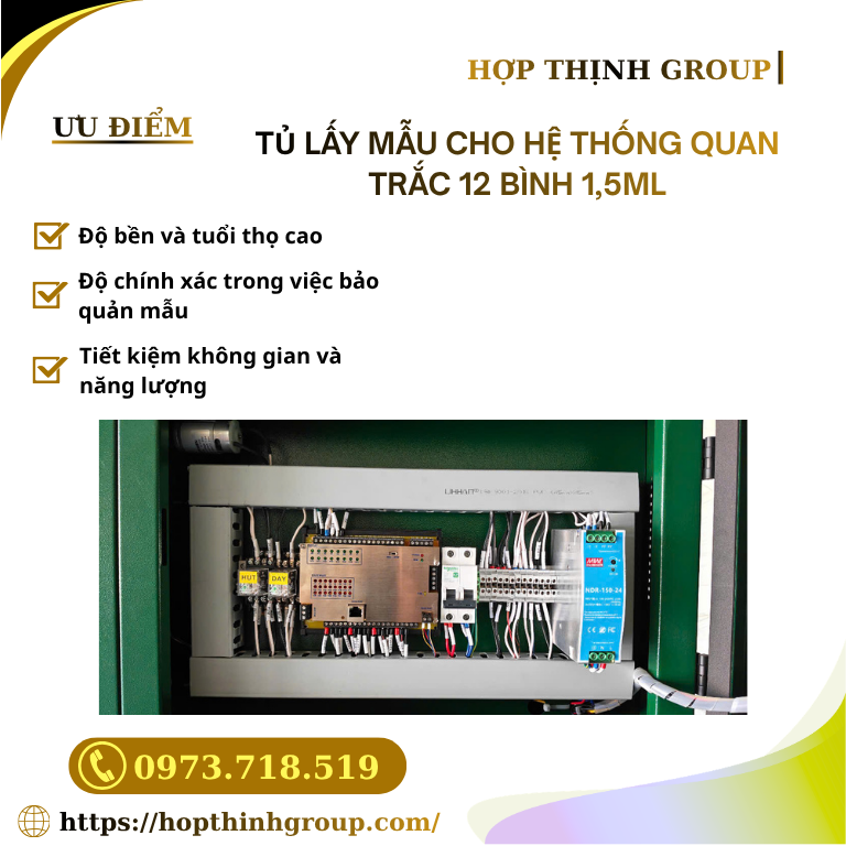 TỦ LẤY MẪU CHO HỆ THỐNG QUAN TRẮC 12 BÌNH 1,5ML