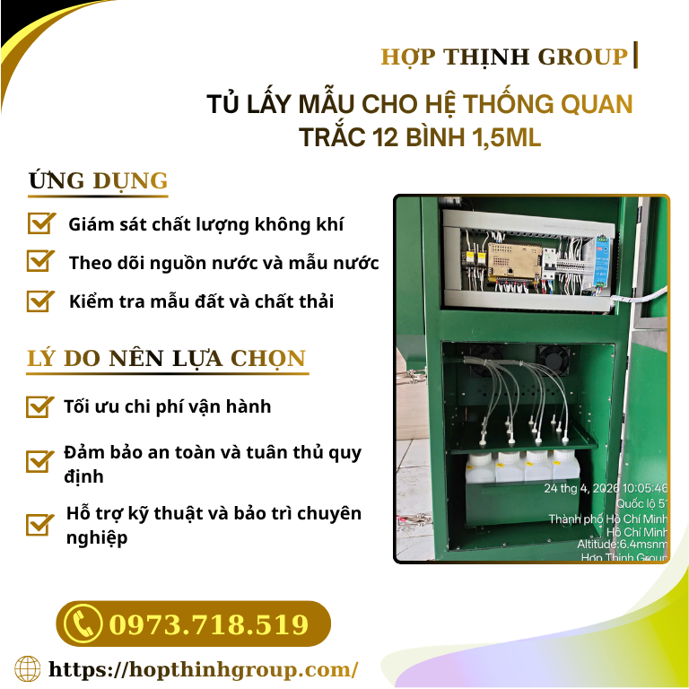 TỦ LẤY MẪU CHO HỆ THỐNG QUAN TRẮC 12 BÌNH 1,5ML